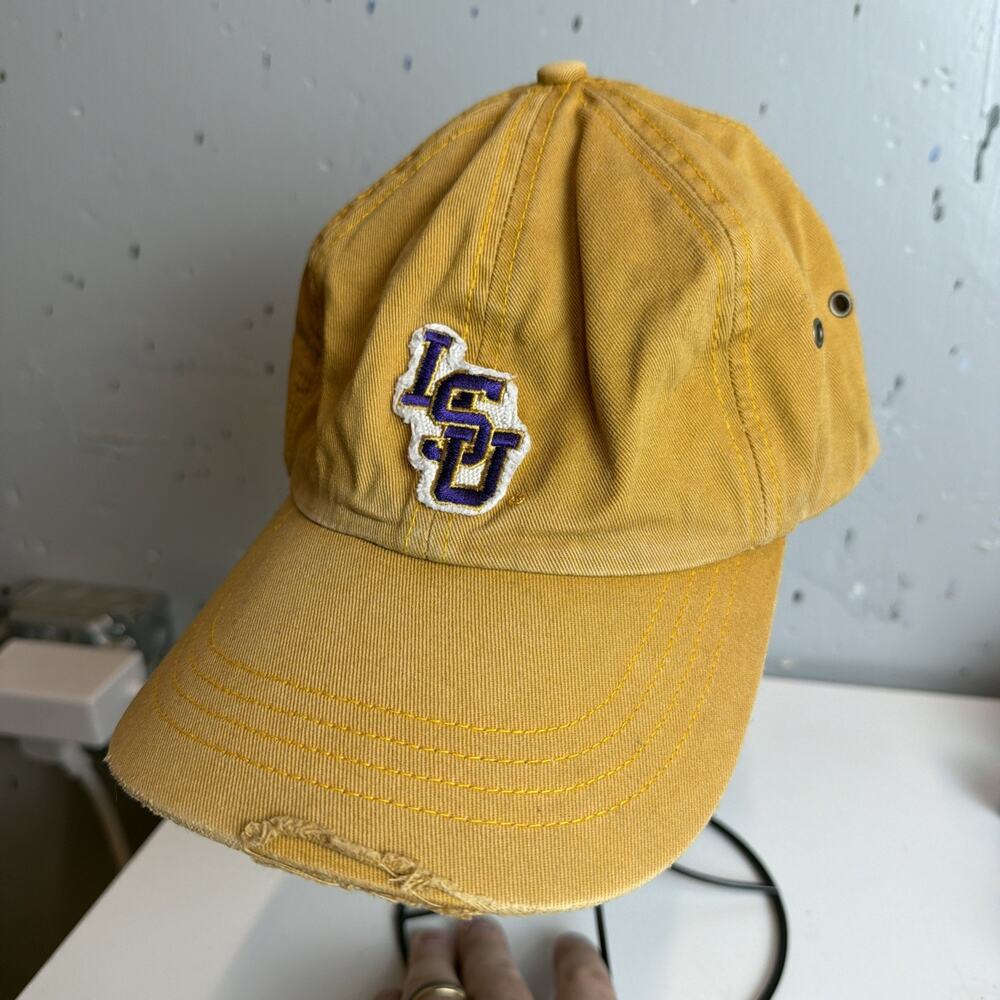 LSU Tigers Gold Adjustable Rugged Officially Licensed Distressed Hat